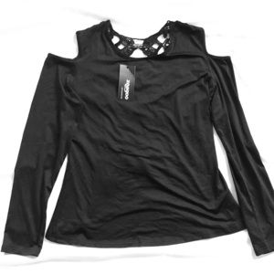 Zeagoo lace crochet, cold shoulder, long sleeve